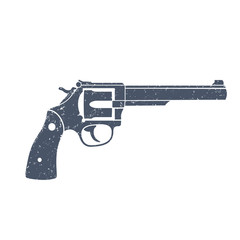 Old revolver, handgun, cowboy's gun isolated over white, vector illustration