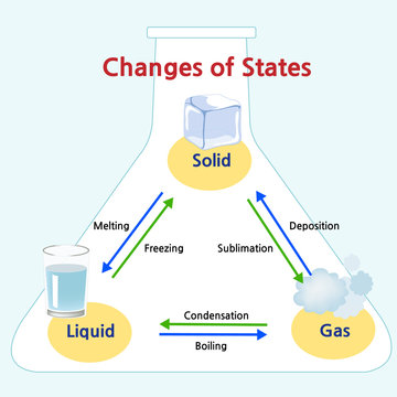 The names of the transitions between states of matter
