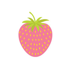 Strawberry icon. Isolated White background. Flat design.