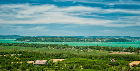 View on lake Balaton in summer