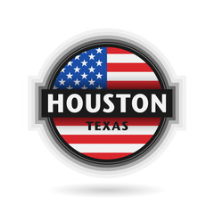 Emblem or label with name of Houston, Texas