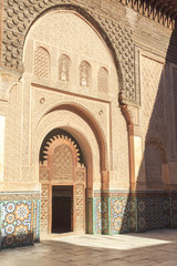 Fototapeta na wymiar Ben Yussef Medersa at Marrakech, Morocco..