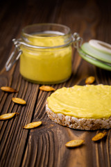 Natural homemade pumpkin feta paste