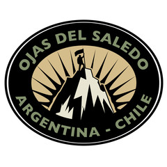 Stamp with text Ojas Del Saledo, Argentina - Chile