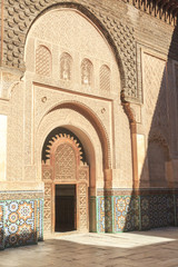 Fototapeta na wymiar Ben Yussef Medersa at Marrakech, Morocco, koran school..