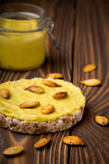 Natural homemade pumpkin feta paste