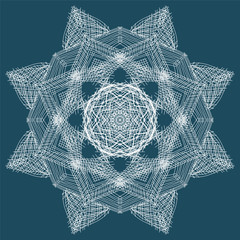 Single Christmas Snowflake. Doodle Chalkboard  Hand Drawn Grunge