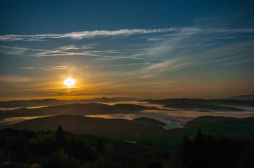 Wschód słońca Jaworzyna Krynicka ,Beskid Sądecki