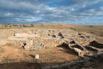 Fototapeta na wymiar Uxama: Ruin of a romanic Settlement in Soria, Spain