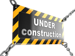 under construction sign on chain