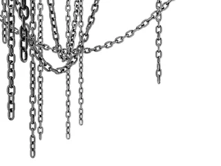 Foto op Plexiglas hanging chains, isolated on white background © iaremenko