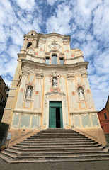 Fototapeta na wymiar medieval baroque church of St. John of Cervo, Italy