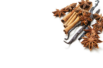 Star anise, cinnamon and vanilla pods