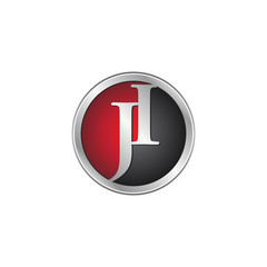 JI initial circle logo red