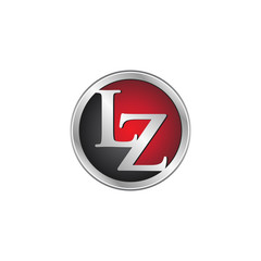 LZ initial circle logo red - obrazy, fototapety, plakaty