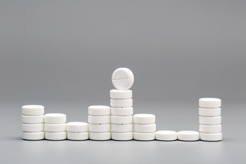 Abstract chart of white pills