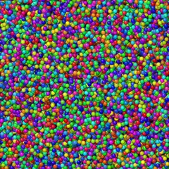 Large number of brightly colored balls for children's backgrounds