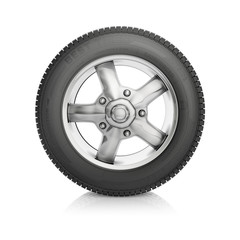 Obraz na płótnie Canvas car tire on a white background