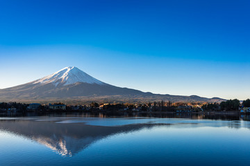 河口湖から眺める富士山