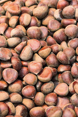 Closeup of roasted chestnuts