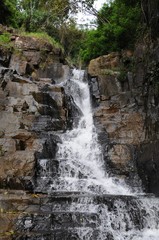  The waterfall in the deep forest near Nuwara Eliya.