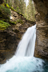 long exposure fall in the Johnston Canyon of the banff national park in alberta canada 