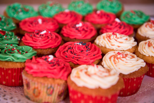 Delicious and colorful cup cakes