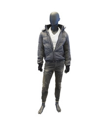 Male mannequin dressed in casual clothes.