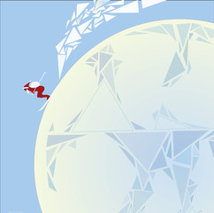 дед мороз на лыжах везет подарки