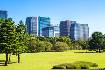 Naklejka premium Imperial Palace East Gardens in Tokyo, Japan