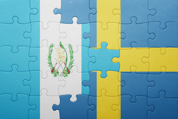 puzzle with the national flag of sweden and guatemala