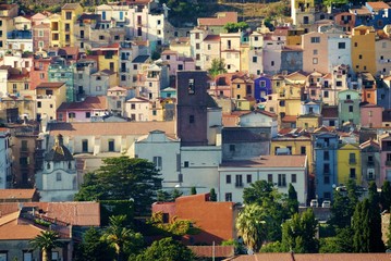 Vista della cittadina di Bosa in Sardegna Italia