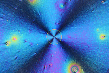 Colorful micro crystals in polarized light