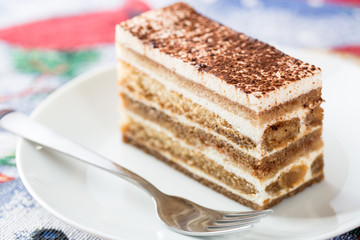 Tiramisu cake close-up