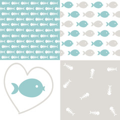 Seamless fish patterns