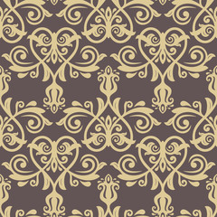 Seamless Oriental Vector Golden Background