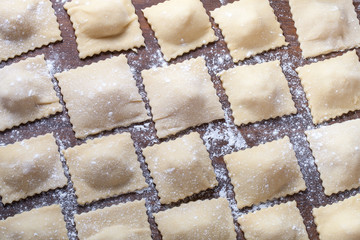 Pelmeni - Russian ravioli. Cooking process