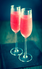 Two glasses of Mimosa cocktail