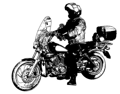 motorcyclist illustration - vector