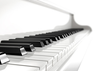 piano keys on white piano. © iaremenko