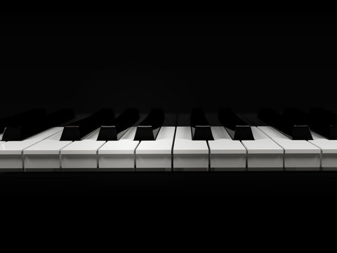 piano keyboard on a black background