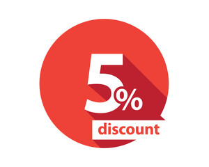 5 percent discount  red circle