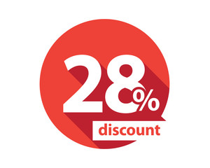 28 percent discount  red circle