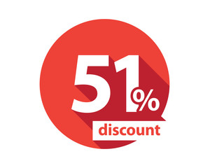 51 percent discount red circle