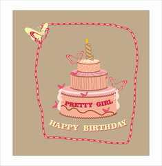 Girl Birthday Cake 