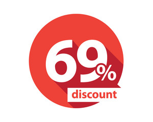 Obraz premium 69 percent discount red circle