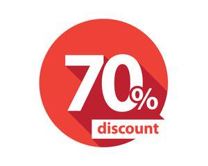 70 percent discount red circle