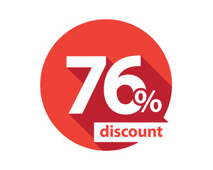 76 percent discount red circle