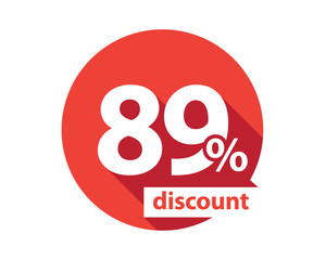 89 percent discount red circle