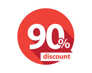 90 percent discount red circle